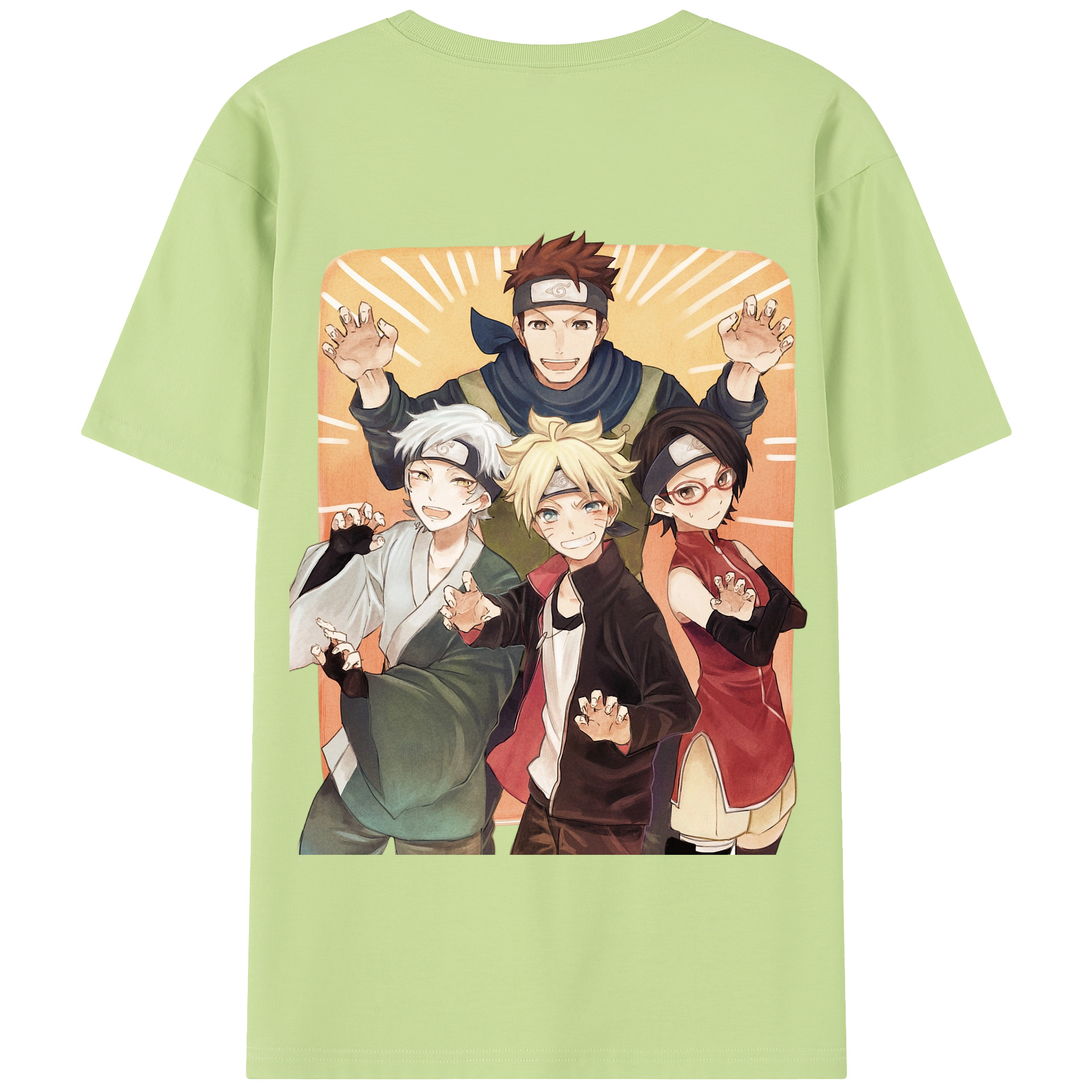 （画像用） NARUTO -ナルト- うちは サラダ Uchiha Sarada 綿100％半袖Tシャツ（背面プリント）